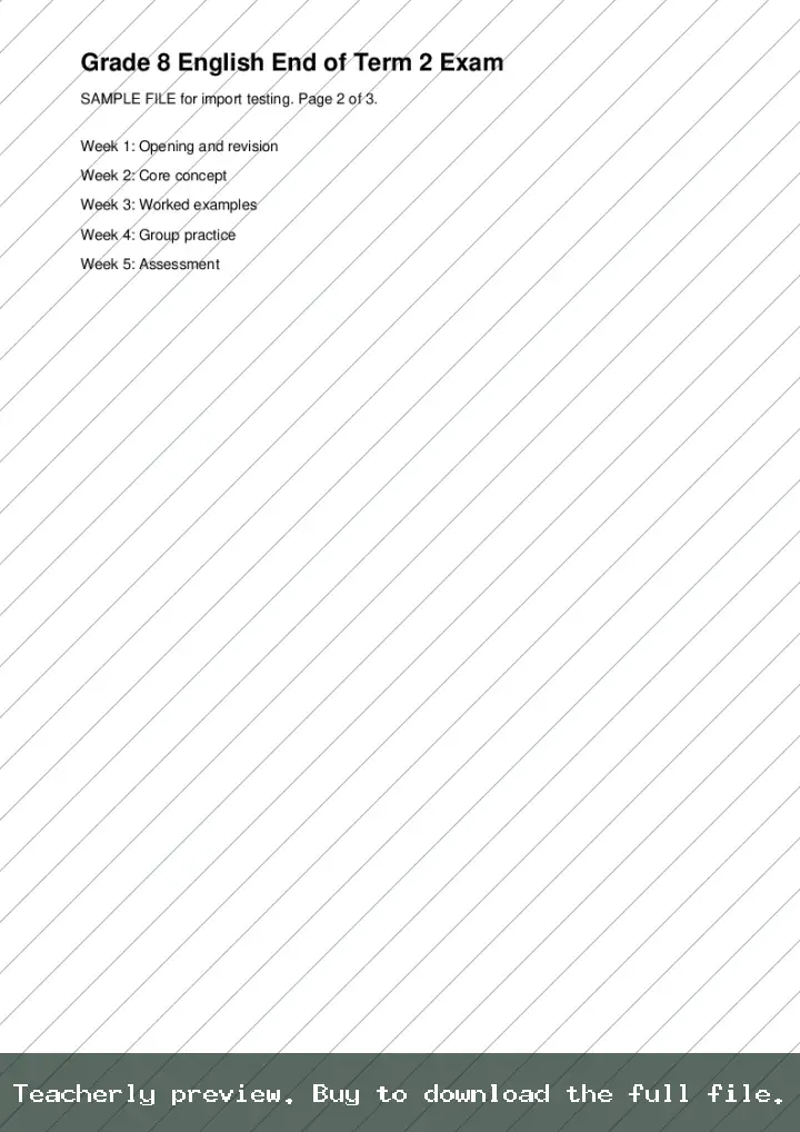 Grade 8 English End of Term 2 Exam, preview page 2